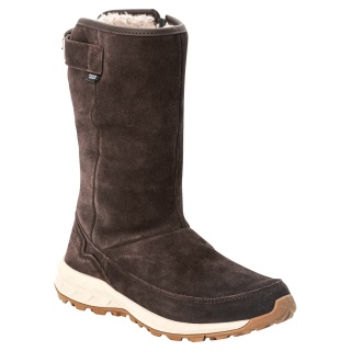 Jack Wolfskin Winterstiefel Queenstown Texapore (Leder, seitlicher Reißverschluss) dunkelbraun Damen